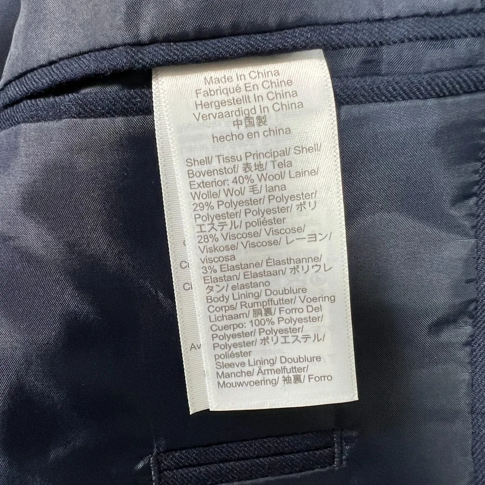 J Crew Thompson University Blazer Mens 42R Suit Jacket Navy Blue Gold Buttons